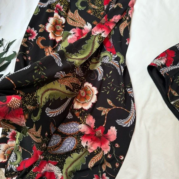 Katie May Hibiscus Black Red Floral Flower Maxi Skirt & Corset Crop Tank Top Set